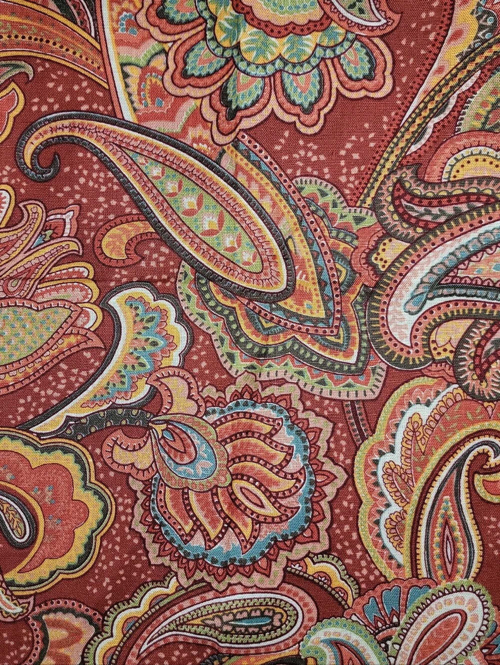 Pottery Barn 20X20 Napkins #4 Set Cotton Linen Red Paisley